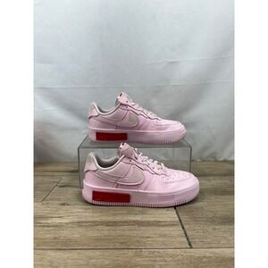 Nike Air Force 1 Impact Pink Sneakers Cushioned Low Top Shoes Women's Size 8